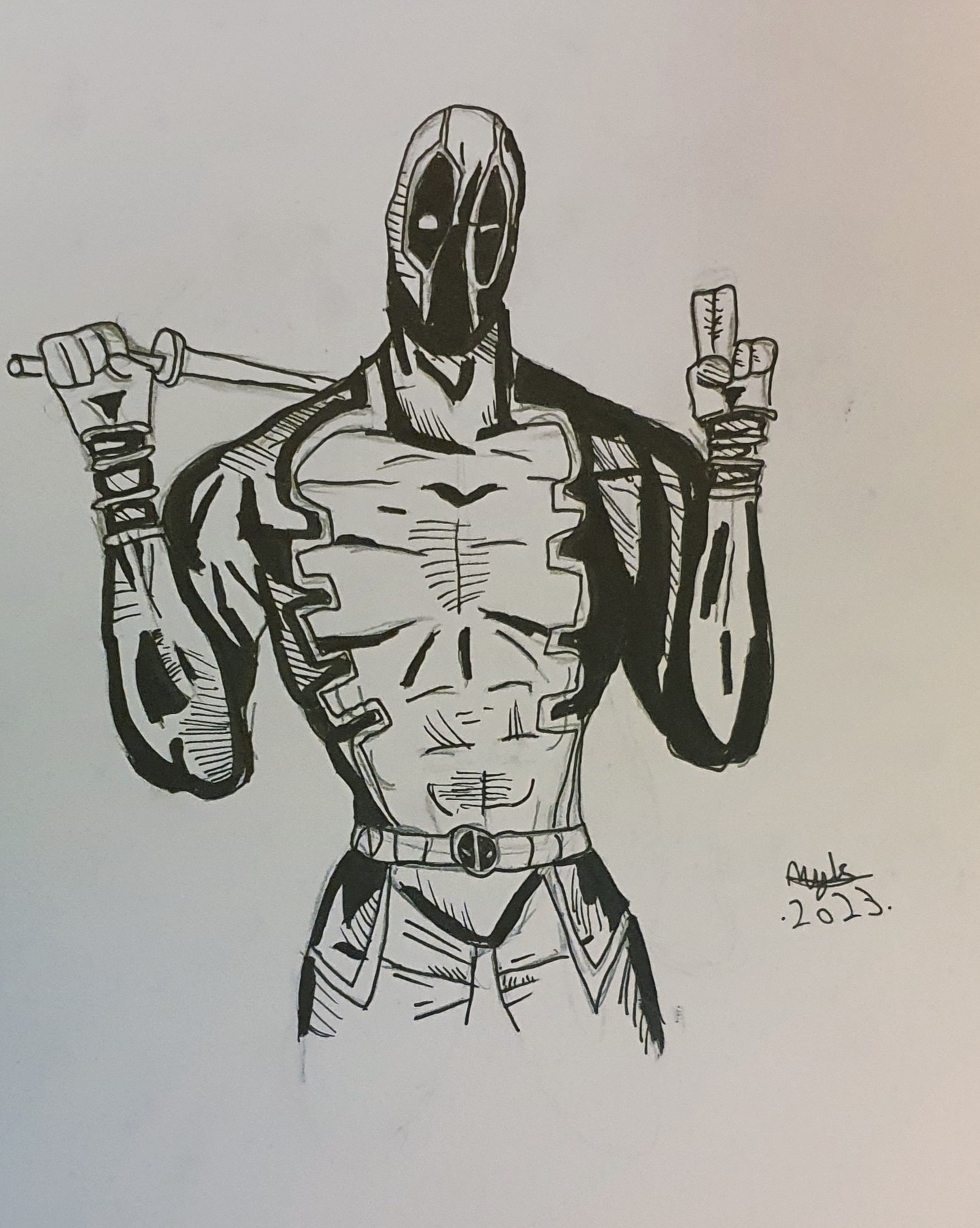 Deadpool Gesture Illustration