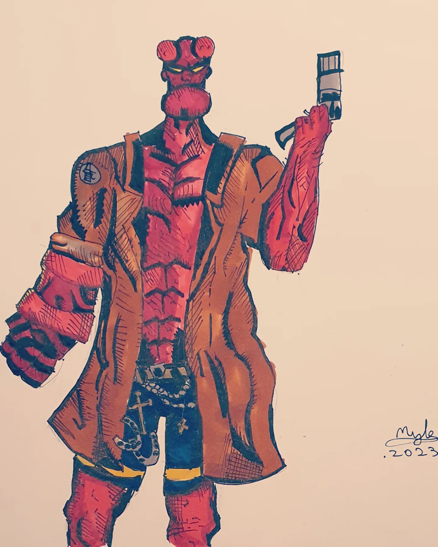 Hellboy Stance Illustration