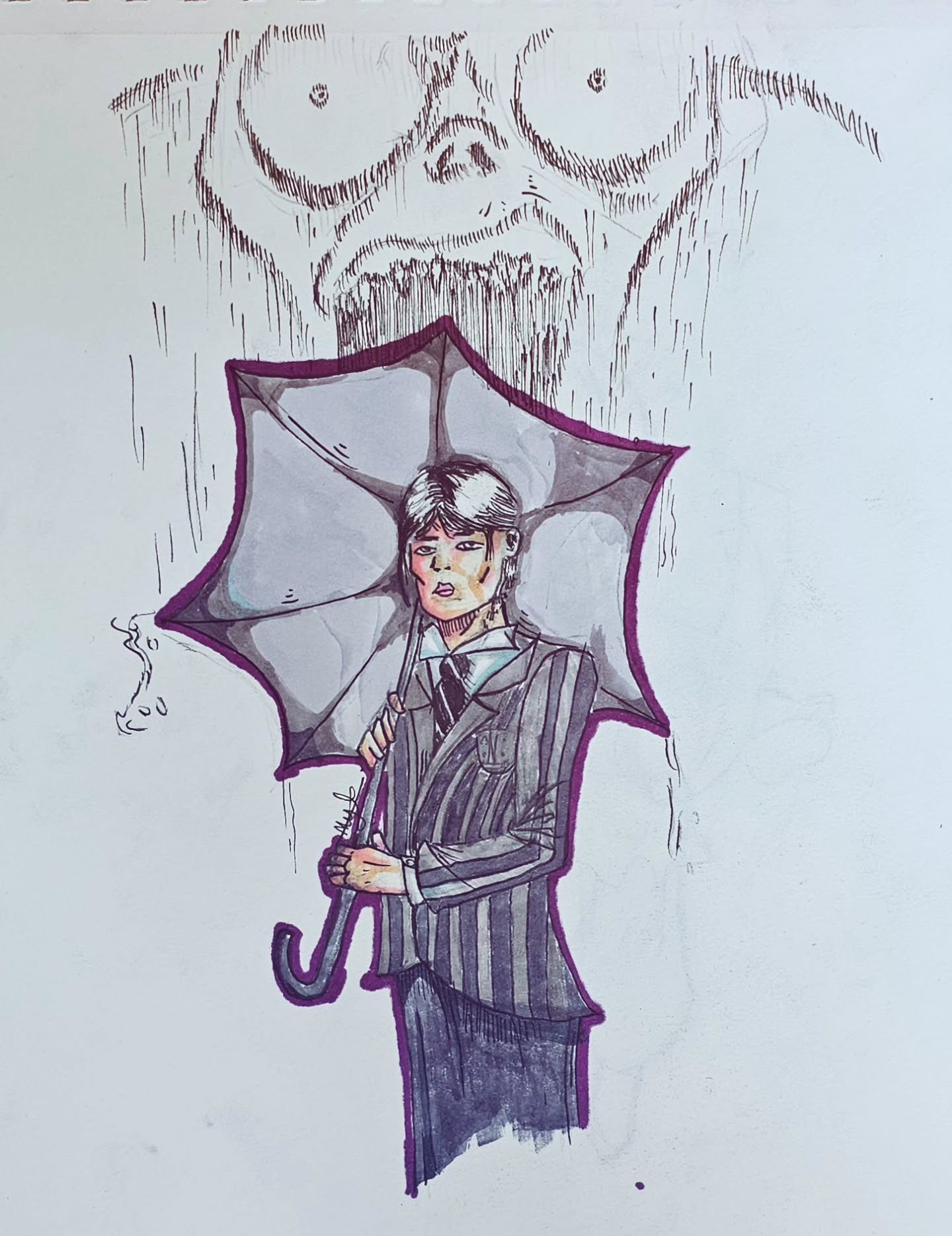 Umbrella Man Illustration