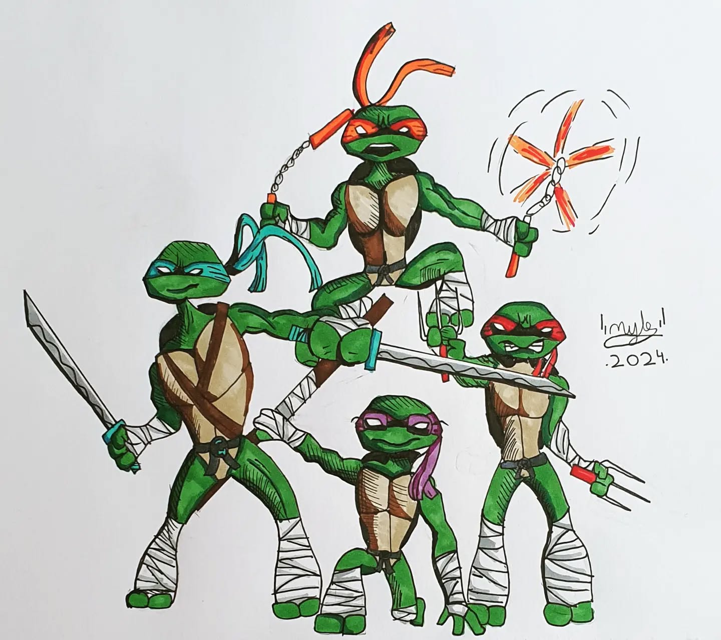 Teenage Mutant Ninja Turtles group pose