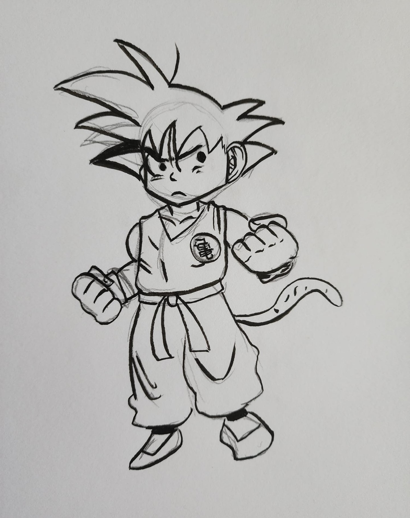 Goku Action Pose Sketch